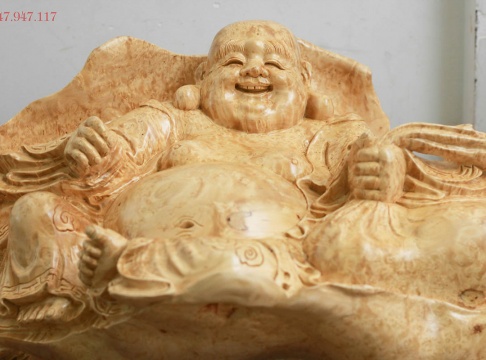 Phật di lặc bao tiền - Nu bằng lăng đá - 35x65x50