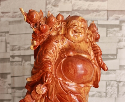 Phật di lặc đứng bao tiền - Nu hương - 65x50x28