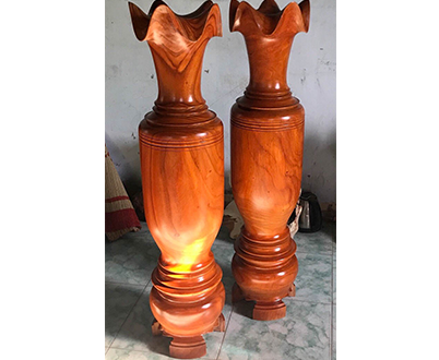 Lục bình gỗ Gõ đỏ (Cà te) cao 1m2 đường kính 28