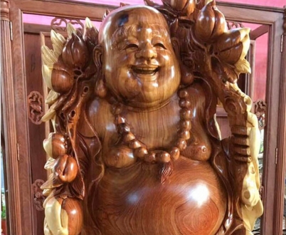 Di lặc bao tiền - Hương đá - 85x45x35
