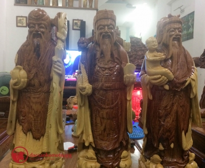 Phúc lộc thọ - Gỗ Cẩm - 54x17x15